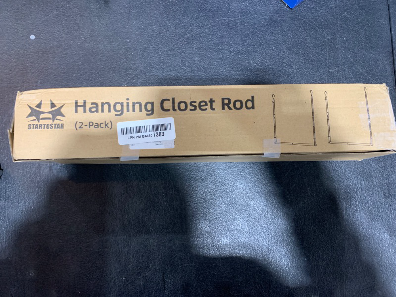 Photo 1 of STARTOSTAR Closet Hanging Rod, Width and Height Adjustable Closet Extender Hanging Rod, Closet Hanging Organizer, Stainless Steel Double Closet Rod, Space-Saving Clothes Hanging Bar -2 Pack