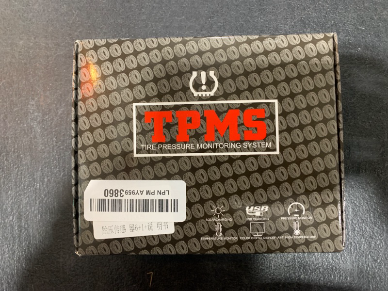 Photo 1 of This Hill Tire Pressure Monitoring System, Wireless TPMS Tire Pressure Monitor System(0-8 Bar) with Solar Charger, RV TPMS with 6 sensors & 5 Alarm Modes, LCD Display, Auto Sleep Mode,Easy to Install