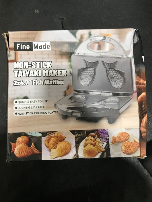 Photo 1 of FineMade Taiyaki Fish Waffle Maker Machine with Non Stick Cooking Plate, Electric Japanese Fish Shaped Waffle Iron Pan, Korean Bungeoppang Pan, Recipe Included