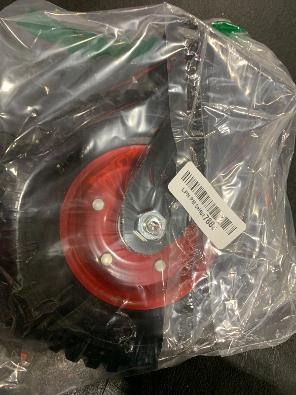 Photo 1 of POWERTEC 8 Inch Caster Wheels, Heavy Duty Fixed Plate Casters with Rubber Knobby Tread for Workbench, Dolly, Cart, Trolley, Wagon and Chicken Coop, Large Rubber Castor Wheels, 1PK (17053)