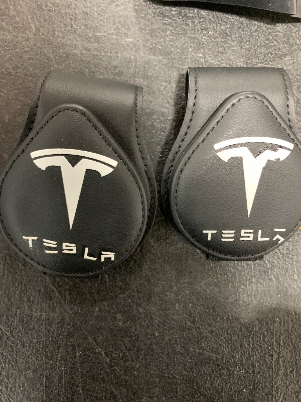Photo 1 of ONKENTET 2 Pack Sunglasses Holder Compatible with Tesla Model 3 Y X S Semi Cybertruck Leather Magnetic Glasses Mount Holder Eyeglasses Sunglasses Clip Visor Sunglass Holder Accessories (Black)