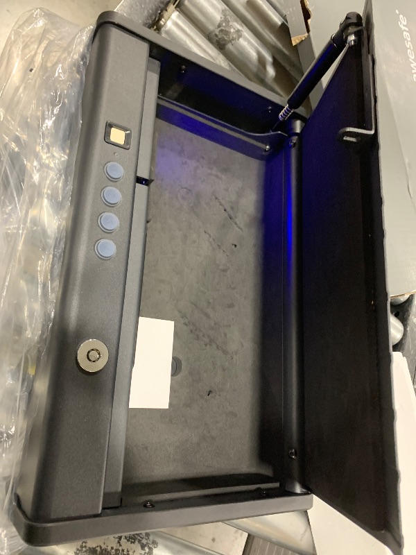 Photo 1 of awesafe Upgraded Size Gun Safe with Fingerprint Biometric, Keypad Password and Key Lock for Two Handgun Capacity, Black, GF04XL