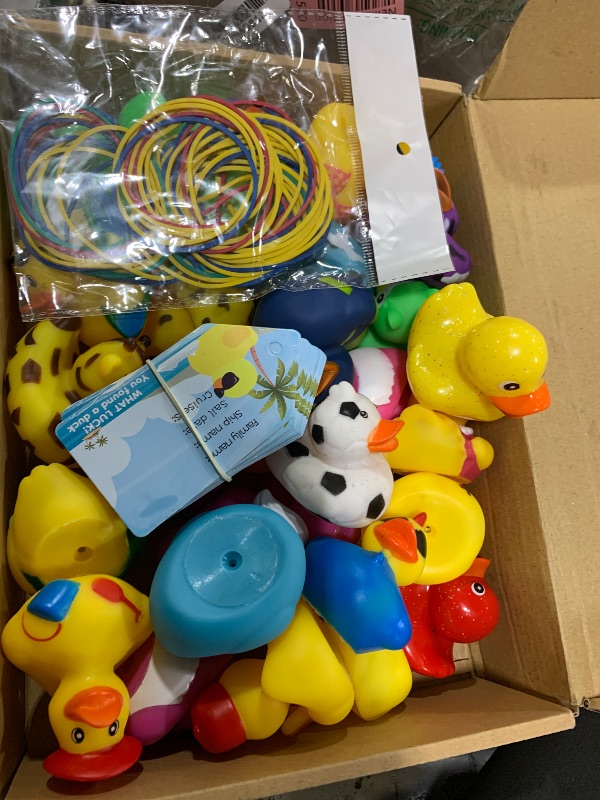 Photo 2 of 100 Pcs Cruise Ducks Tags Kits Includes 30 Pcs Cruising Ducks with 30 Pcs Cruise Duck Tags and 40 Pcs Rubber Bands Random Assorted Rubber Ducks for Cruise Ship Hiding Ducks