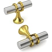 Photo 1 of 10 Pack Brushed Nickel Cabinet Knobs, Kitchen Cabinet Knobs Gold Cabinet Knobs Brushed Nickel and Gold Drawer Knobs, Single Hole Knob
