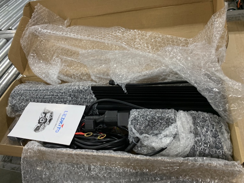Photo 1 of LEDKITO 20 Inch LED Light Bar and 2PCS 4 Inch LED Pod Lights with Switch 3 Leads Wiring Harness Triple Row Spot Flood Combo Off Road Light LED Bar Light for Pickup Je-ep Truck Tractor UTV Boat