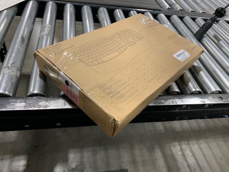 Photo 1 of MEETION Wave Ergonomic Keyboard and Mouse Wireless, USB/Bluetooth Wave Ergo Keyboard with Wrist Rest, 4 DPI Adjustable Swing Wheel Silent Wireless Mouse Rechargeable for Windows/Mac/Android Director-D