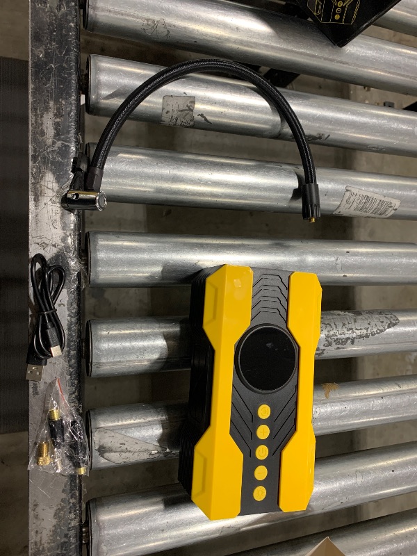 Photo 1 of Tire Inflator Portable Air Compressor, 200PSI & 4X Faster Portable Tire Inflator for Car, Accurate Tire Pressure Gauge,Air Pump for Car Tires, Electric Bike, Soccer Ball, Exercise Ball(Yellow)