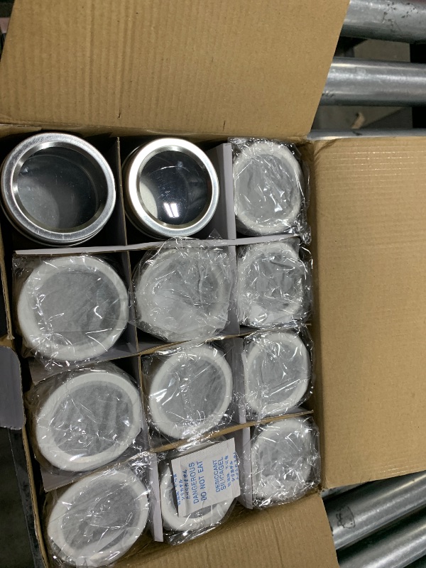 Photo 1 of Talented Kitchen Magnetic Spice Jars for Refrigerator - 3oz Metal Spice Containers with Sift-and-Pour Lids (24 Magnet Spice Jars, 269 Preprinted Labels, 2 Label Styles)