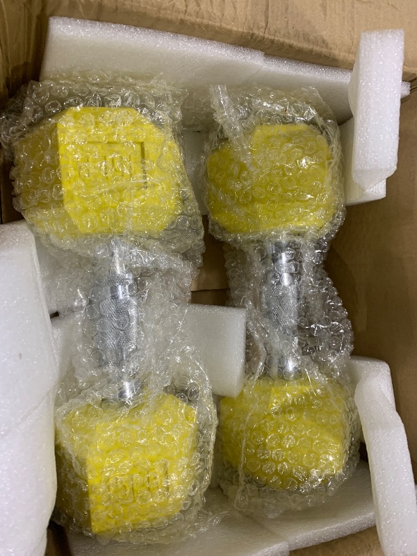 Photo 1 of Fitvids Colored Rubber Encased Hex Dumbbell, Set Including 10, 15, 20LB Pairs