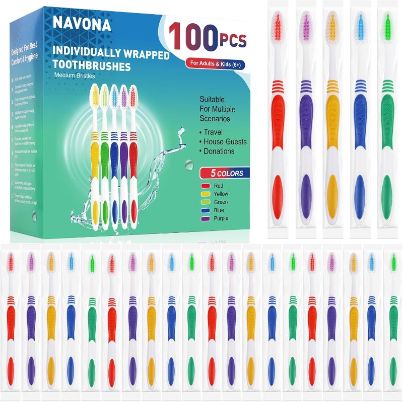 Photo 1 of 100PCS Individually Wrapped Toothbrushes with Toothpaste Bulk, Disposable Toothbrushes Bulk, Bulk Toothpaste, Travel Toothpaste Bulk, Ergonomics Handle, Soft Bristle,Perfect for Travel,Hotel,Donation