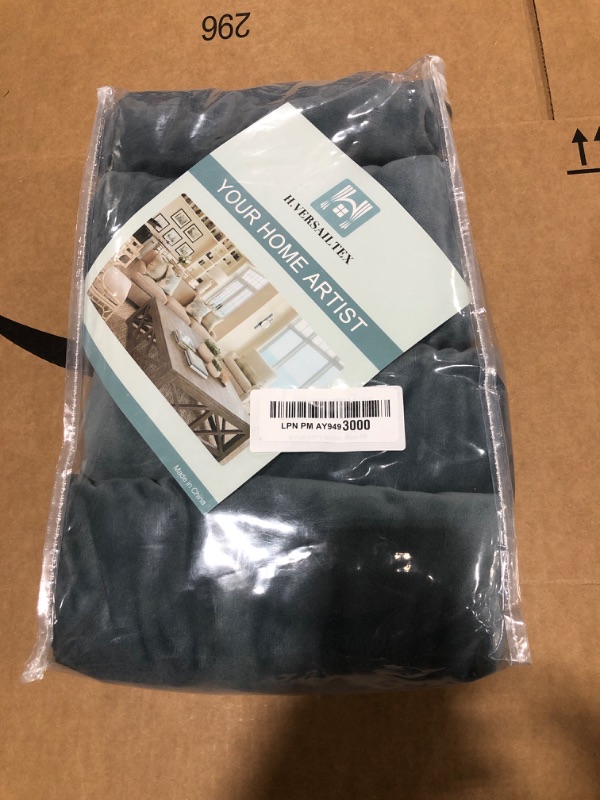 Photo 1 of H.VERSAILTEX Velvet Dining Chair Covers Stretch Chair Covers for Dining Room Set of 4 Parson Chair Slipcovers Chair Protectors Covers Dining, Soft Thick Solid Velvet Fabric Washable, Stone Blue