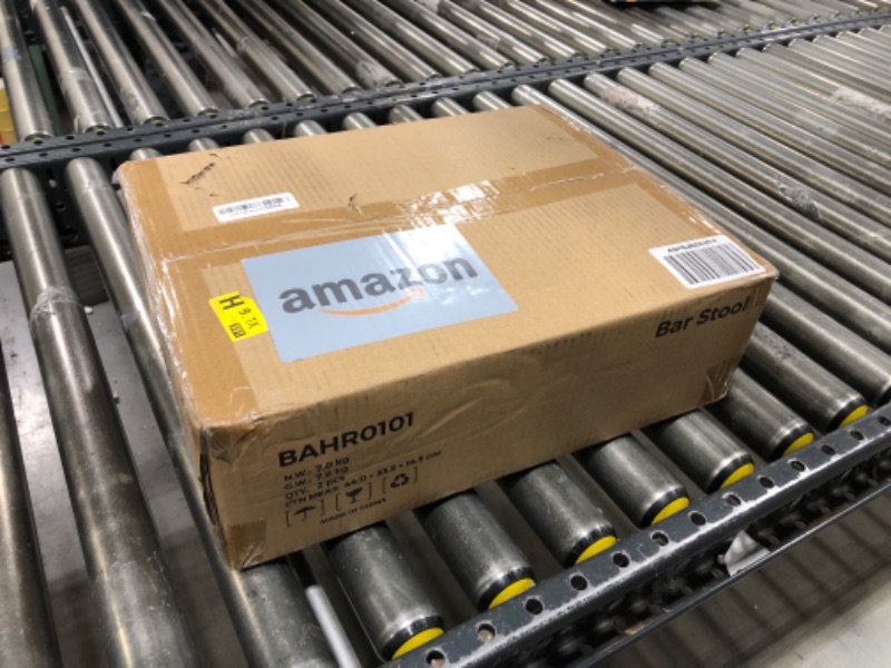 Photo 1 of MAHANCRIS Bar Stools, Set of 2 Bar Chairs, Kitchen Breakfast Bar Stools with Footrest, 25.8" Dining Stools, Rectangular Industrial Bar Chairs, for Dining Room, Kitchen,Rustic Brown BAHR0101Z