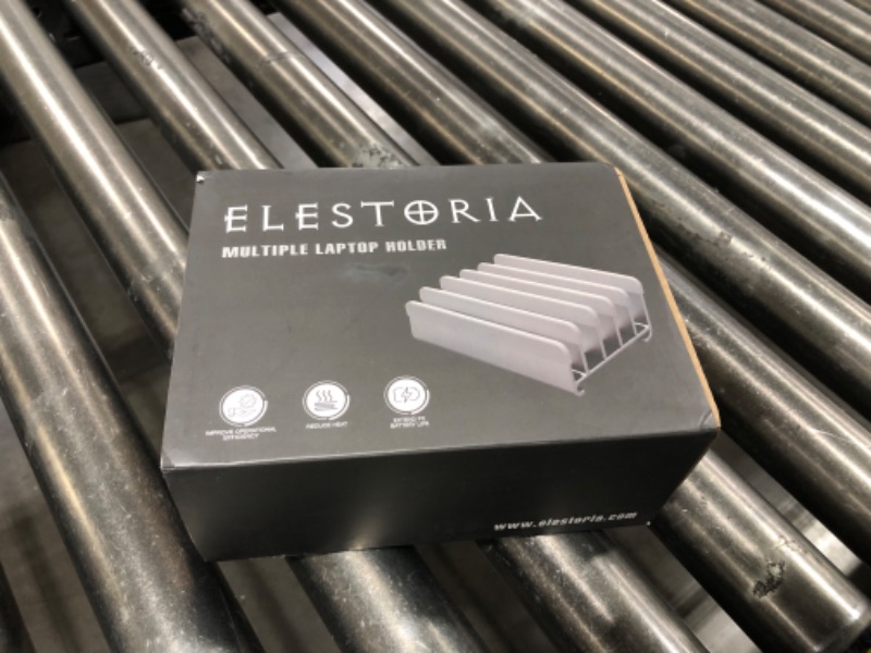 Photo 1 of Elestoria Adjustable Laptop Stand - Fits 5 Devices, Modern Design, Tool Free Adjustment, Protective & Stable | Grey