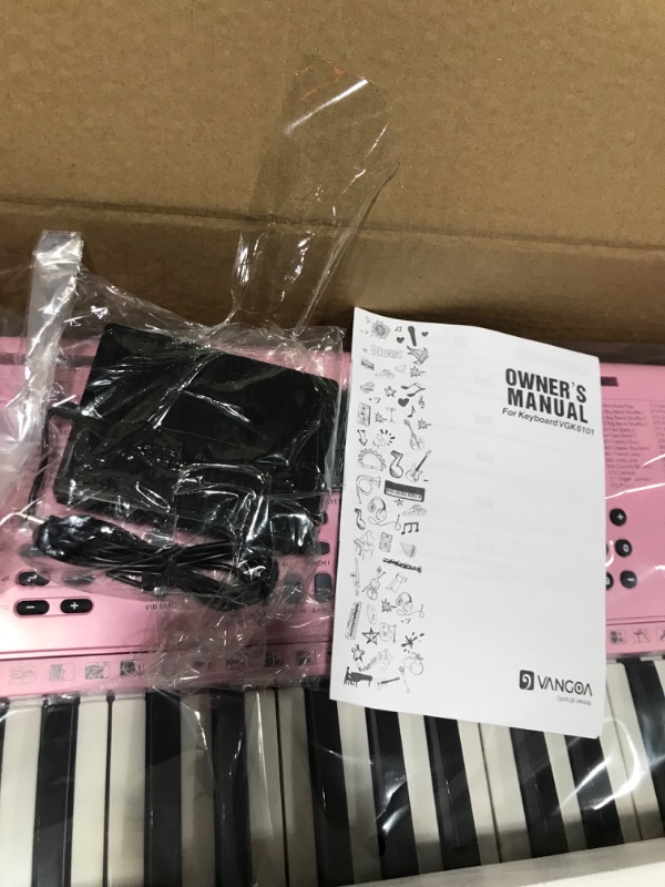 Photo 1 of Vangoa Pink Piano Keyboard 61 Key, Electric Keyboard Kit Portable Music Keyboard for Kids Students with Microphone, 600 Tones, 400 Rhythms, 50 Demos, Gift for Beginners