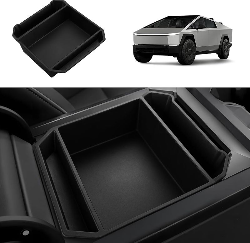 Photo 1 of Motrobe 2024 2025 Tesla Cybertruck Center Console Organizer Tray Armrest Drawer Storage Box Cybertruck Interior Accessories Coin and Sunglasses Holder
