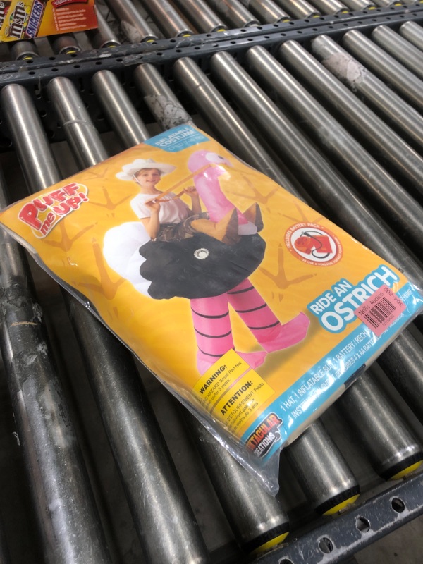 Photo 1 of Spooktacular Creations Halloween Inflatable Costume Kids, Riding an Ostrich Air Blow-up Costume with Hat Girls, Animal Inflatable Suit for Halloween Cosplay Themed Party, Child Pink(3ft11” - 4ft7”)   7-10 yrs