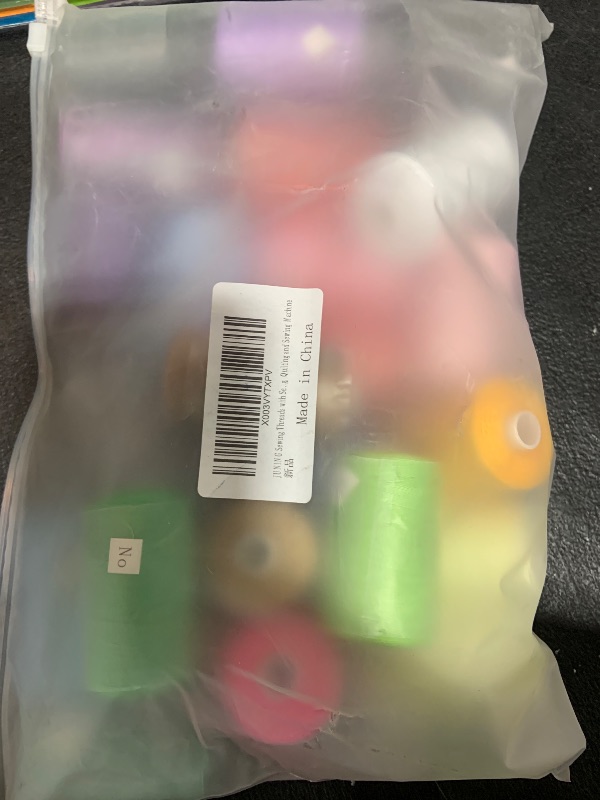 Photo 1 of JUNING Sewing Thread Kit 24 Colors Polyester Thread 1000yds per Spool with Sewing Supplies Accessories Embroidery Machine Thread Kit for Hand Stitching, Quilting & Sewing Machine