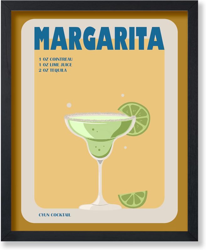 Photo 1 of Poster Master Margarita Poster - Retro Cocktail Recipe Print - Alcohol Art - Cocktail Art - Preppy Art - Trendy Art - Chic Boho Art - Aesthetic Kitchen or Restaurant Decor - 8x10 UNFRAMED Wall Art
