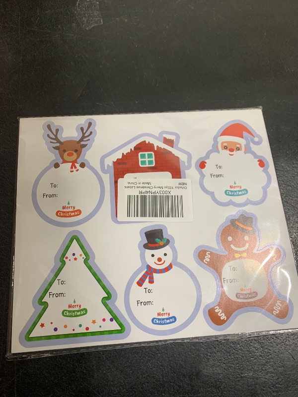 Photo 1 of 102pcs Eco-Friendly Christmas Gift Tags Stickers - 2.8"x2.2" to from Stickers Self-Adhesive Holiday Gift Labels for Christmas Festival Presents Wrapping Envelope Seals Holiday Gift Boxes