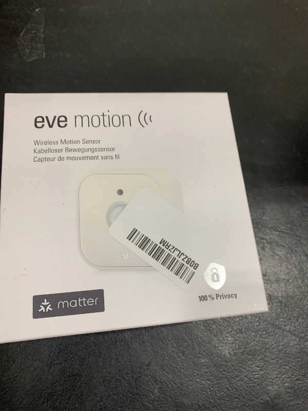 Photo 1 of 
Eve Motion Smart motion sensor with light sensor, IPX3 water resistance, notifications, automatic activation of lights and devices, no bridge required,...