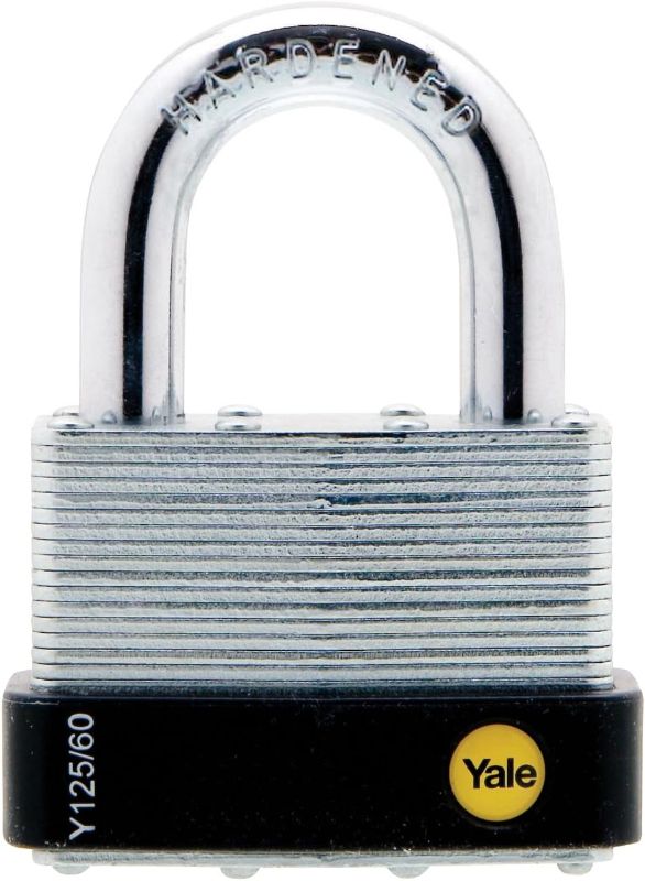 Photo 2 of 
Yale Y125/60/133/1 Laminated Steel Padlock with Brass 5-Pin Key Cylinder, 2-1/4-Inch Wide