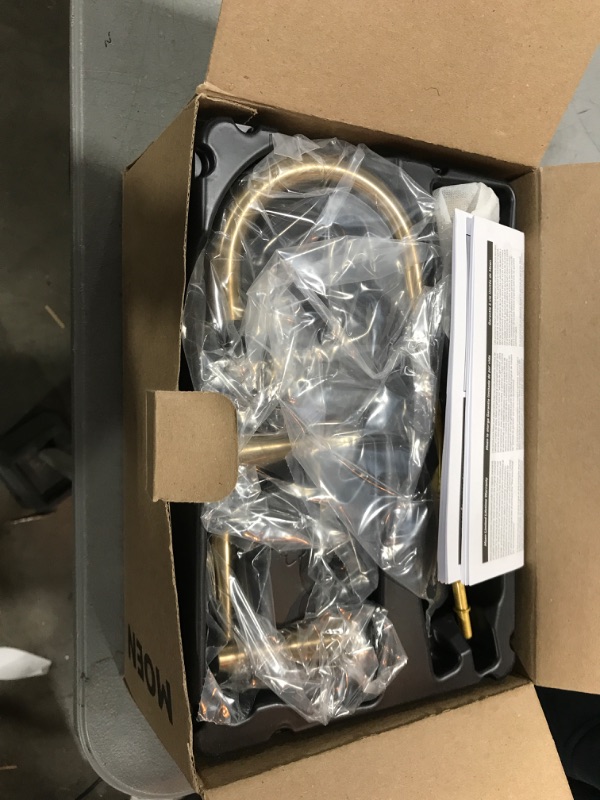 Photo 1 of Moen Ronan Bronzed Gold Two-Handle Widespread Modern Bathroom Faucet, Valve Included, 84023BZG