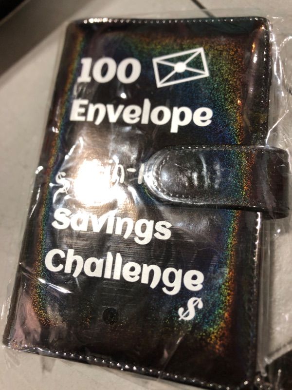 Photo 2 of 100 Envelope Challenge Binder,2024 Exclusive 52 Weeks / 100 Days 5050 Money Savings Challenges Notebook,5-in-1 Budget Planner, Budget Notebook Binder,Cash Stuffing Envelopes Binder Shinning Black