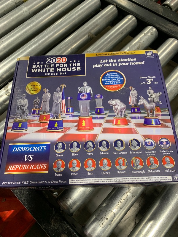 Photo 4 of As Seen On TV Collector's Edition 2020 Battle for The White House Chess Set Board Game by BulbHead - Chess Pieces Look Just Like Politicians & Patriotic Chess Board Democrats Vs. Republicans