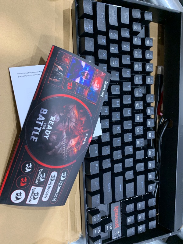 Photo 1 of Redragon K552 Mechanical Gaming Keyboard, LED Gaming Keyboard with Red Switches, 87 Full Anti-ghosting Keys, Unique Metal Rim for Windows Gaming PC - Black