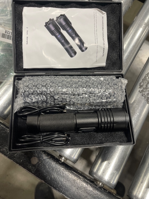 Photo 1 of LED Flashlights High Lumens Rechargeable, 990000 Lumens Super Bright Flash Light Brightest Flashlight, 3 Modes IPX7 Waterproof, High Powered Tactical Flashlights for Camping Emergencies (2 Pack)