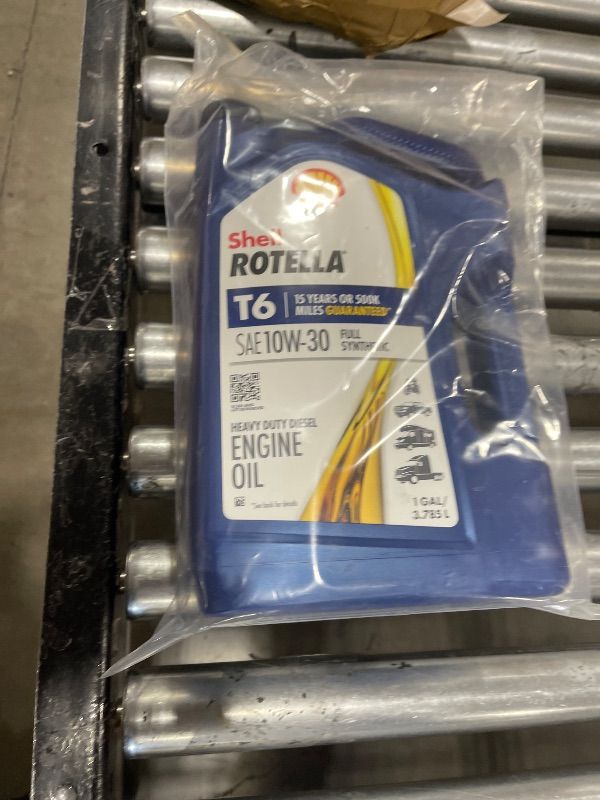 Photo 1 of Shell Rotella T6 Full Synthetic 10W-30 Diesel Engine Oil, 1 Gallon