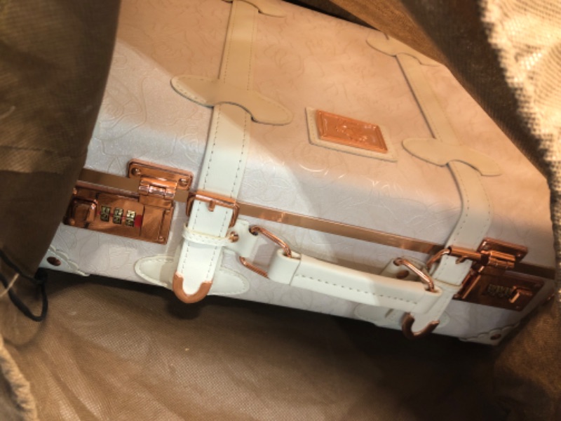 Photo 2 of *** FACTORY SEALED***urecity Vintage and Cute Carry-on Overnight Case Non-wheeled Mini Leather Trunk Suitcase with Shoulder Strap