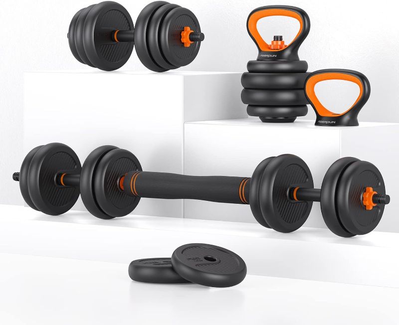 Photo 1 of (READ FULL POST) EIERDUN Adjustable Dumbbells, 40/60/90lbs Free Weight Set with 4 Modes, Used as Barbell, Kettlebells, Push up Stand, Fitness Exercises for Home Gym Suitable Men/Women