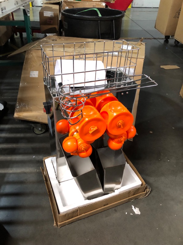 Photo 9 of ***USED - INCOMPLETE - MISSING NUMEROUS PARTS - SEE PICTURES - UNABLE TO TEST***
Commercial Orange Juicer Machine 110V, 120W Commercial Orange Juice Squeezer, Efficient 22-30 Oranges/Min, Easy to Clean with Pull-Out Filter Box, Stainless Steel & PP Materi