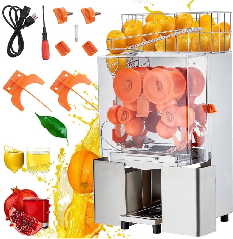 Photo 1 of ***USED - INCOMPLETE - MISSING NUMEROUS PARTS - SEE PICTURES - UNABLE TO TEST***
Commercial Orange Juicer Machine 110V, 120W Commercial Orange Juice Squeezer, Efficient 22-30 Oranges/Min, Easy to Clean with Pull-Out Filter Box, Stainless Steel & PP Materi