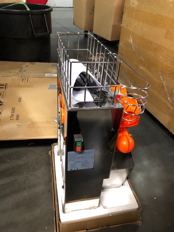 Photo 6 of ***USED - INCOMPLETE - MISSING NUMEROUS PARTS - SEE PICTURES - UNABLE TO TEST***
Commercial Orange Juicer Machine 110V, 120W Commercial Orange Juice Squeezer, Efficient 22-30 Oranges/Min, Easy to Clean with Pull-Out Filter Box, Stainless Steel & PP Materi