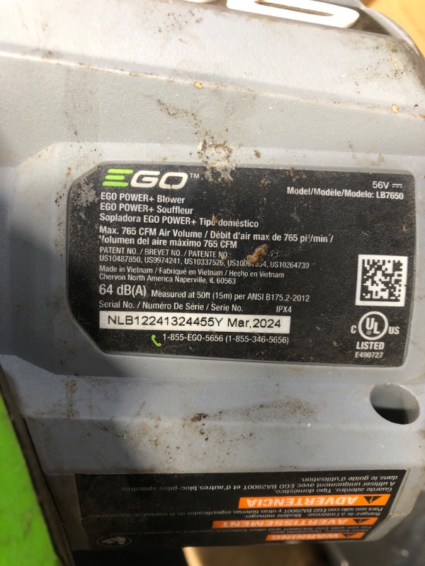 Photo 2 of ***(PARTS ONLY/ NONFUNCTIONAL/ NO RETURNS OR REFUNDS) ***
EGO POWER+ 56-volt 765-CFM 200-MPH Battery Handheld Leaf Blower 5 Ah (Battery and Charger Included)
