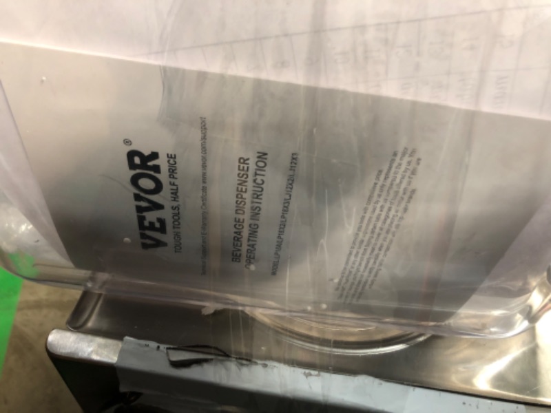 Photo 5 of **PARTS ONLY MISSING PIECES*Some accessories missing*** VEVOR Commercial Beverage Dispenser, 14.25 Gal 18L 3 Tanks Ice Tea Drink Machine, 680W 304 Stainless Steel Juice Dispenser with 41?-53.6? Thermostat Controller, for Cold Drink Restaurant Hotel Party 