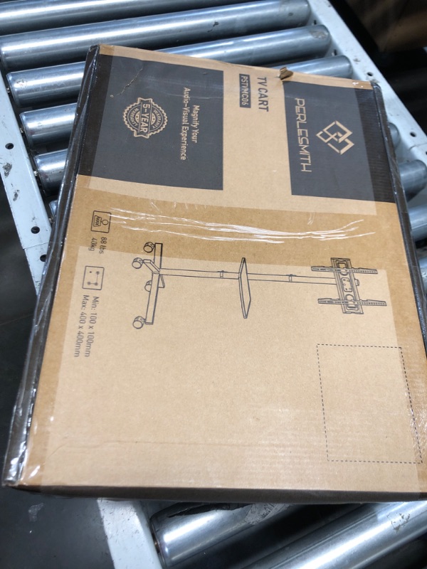 Photo 2 of PERLESMITH Mobile TV Cart with Wheels for 23-60 Inch LCD LED OLED Flat Curved Screen Outdoor TVs Height Adjustable Shelf Floor Stand Holds up to 55lbs Monitor TV Holder with Tray Max VESA 400x400mm
