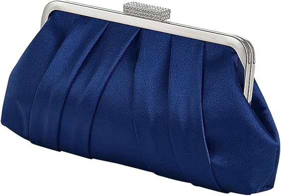 Photo 1 of *****STOCK IMAGE FOR SAMPLE*****
Women Elegant Evening Clutch Bag Small Formal Handbag Floral Satin Shoulder Bag Simple Classic Purse Navy Blue
