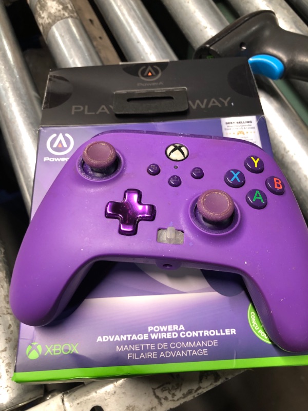 Photo 1 of PowerA Advantage Wired Controller for Xbox Series X|S - Royal Purple, Xbox Controller with Detachable 10ft USB-C Cable, Mappable Buttons, Trigger Locks and Rumble Motors, Officially Licensed for Xbox
