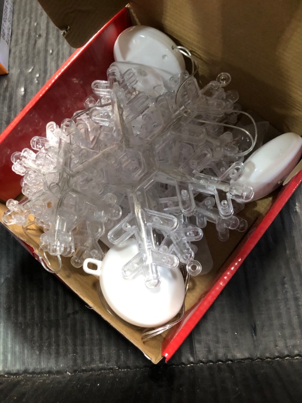 Photo 1 of LYUBASA [Timer 3Pack Christmas Window Lights Decorations, Battery Powered Christmas Window Hanging White Lighted Snowflake Shaped LED Sucker String for Xmas Tree Fireplace Window Indoor Decor