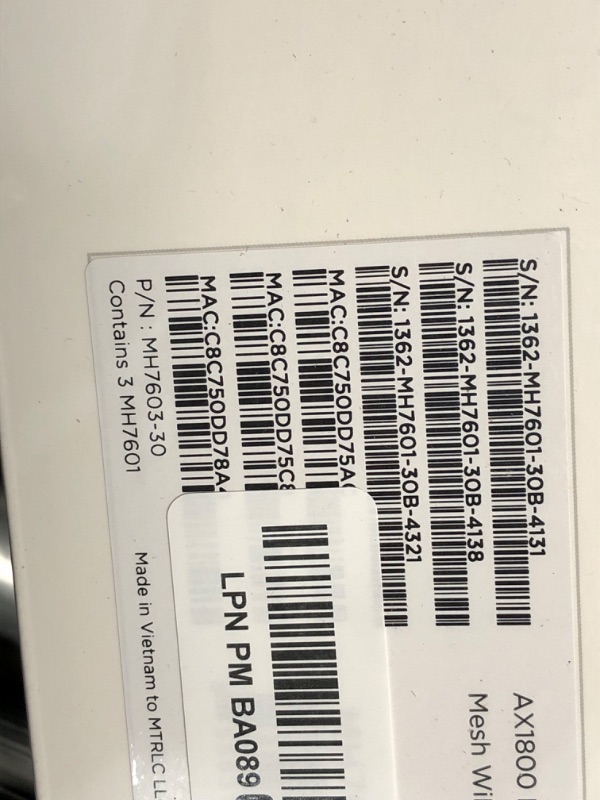 Photo 1 of Motorola MH7603 | WiFi 6 Router + Intelligent Mesh System | 3-Pack | Easy Setup, Security, Adblocking & Parental Controls with The Motosync app | AX1800 WiFi