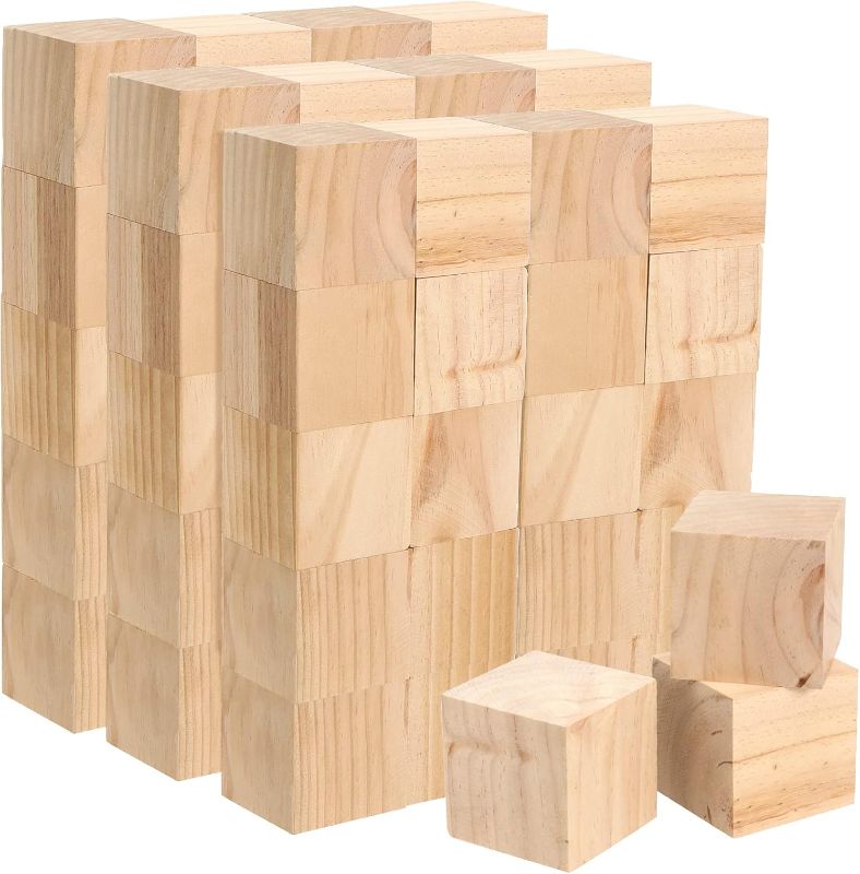 Photo 1 of 
JAPCHET Pack of 60 Wooden Cubes, 2 Inch Natural Unfinished Wood Blocks, Blank Wood Cubes Blocks for DIY Crafts, Puzzle Making, Painting, Carving