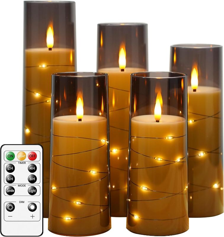 Photo 1 of 
kakoya Flameless LED Candles with Timer 5 Pc Flickering Flameless Candles for Romantic Ambiance and Home Decoration Stable Acrylic