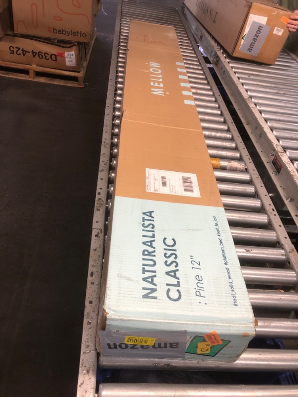 Photo 1 of ***FACTORY SEALED*** Mellow Naturalista Classic - 12 Inch Solid Wood Platform Bed with Wooden Slats, No Box Spring Needed, Easy Assembly, Queen, Pine Pine Queen 12 Inch Classic