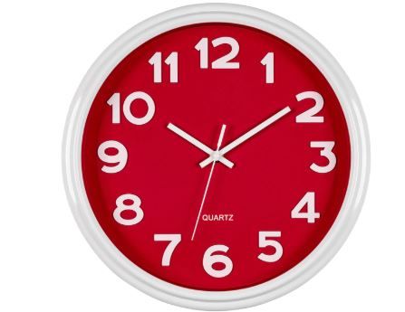 Photo 1 of (READ FULL POST) 12.5 Inch Red and White Wall Clock
