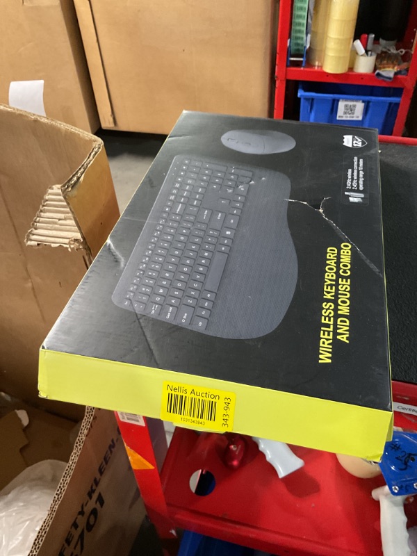 Photo 1 of Wireless Keyboard and Mouse, Wrist Rest, Sleep Mode, Long Battery Life, 2.4G Lag-Free Ergonomic Keyboards Mouse Combo, Silent Keyboard Cordless Set for Computer, Laptop, PC, Mac, Windows