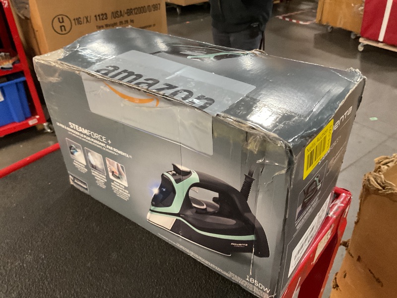 Photo 1 of Rowenta Steam Force Stainless Steel Soleplate Steam Iron for Clothes 400 Microsteam Holes 1800 Watts Ironing, Fabric Steamer, Garment Steamer, Digital Display, Precision Tip DW9440