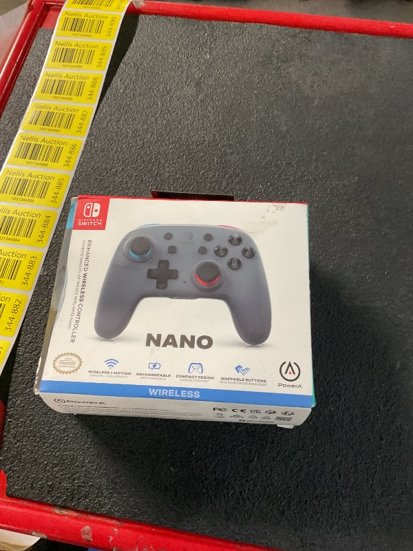 Photo 1 of PowerA Nano Enhanced Wireless Controller for Nintendo Switch - Grey-Neon, Works with Nintendo Switch Lite, Bluetooth Controller, Gamepad, Compact, Smaller, Rechargeable, Portable - Nintendo Switch